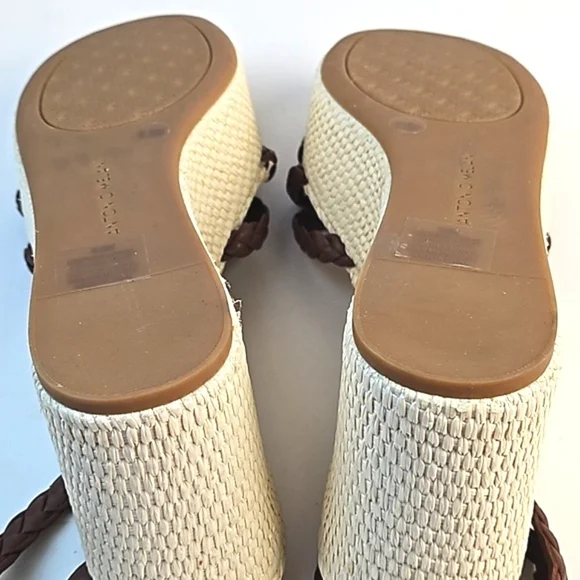 NEW Antonio Melani Lorinna Brown Braided Leather Ankle Strap Platform Sandal - Picture 13 of 16
